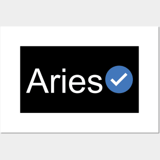 Verified Aries (White Text) Posters and Art